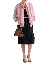 Chevron Wool Midi Skirt