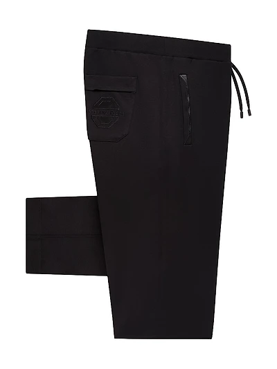 Cotton and Silk Blend Jogging Trousers