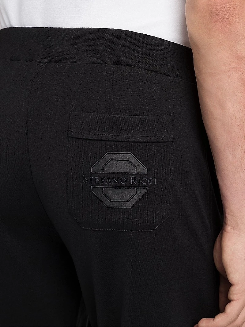 Cotton and Silk Blend Jogging Trousers