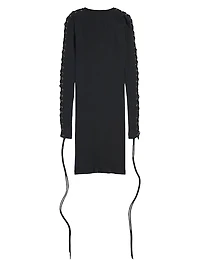 Lace-up Long Sleeve Dress