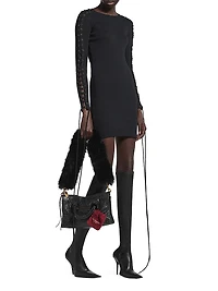Lace-up Long Sleeve Dress