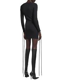 Lace-up Long Sleeve Dress