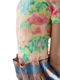 Printed Ribbed Knit Cotton T-Shirt