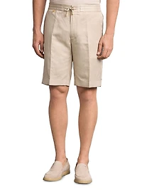 Refined Linen-Silk Bermuda Shorts