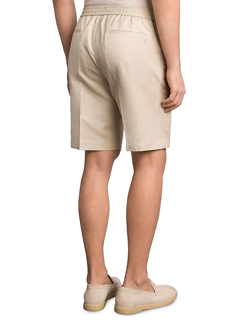 Refined Linen-Silk Bermuda Shorts