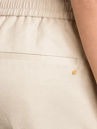 Refined Linen-Silk Bermuda Shorts