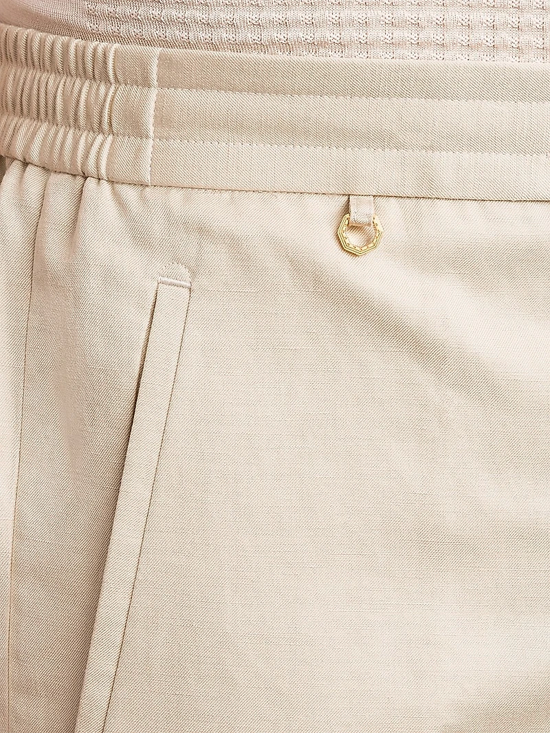 Refined Linen-Silk Bermuda Shorts