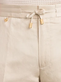 Refined Linen-Silk Bermuda Shorts