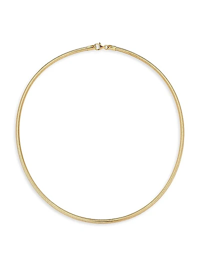 14K Yellow Gold Mesh Glamour Round Necklace