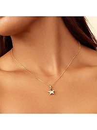 14K Yellow Gold Street Star Pendant Necklace