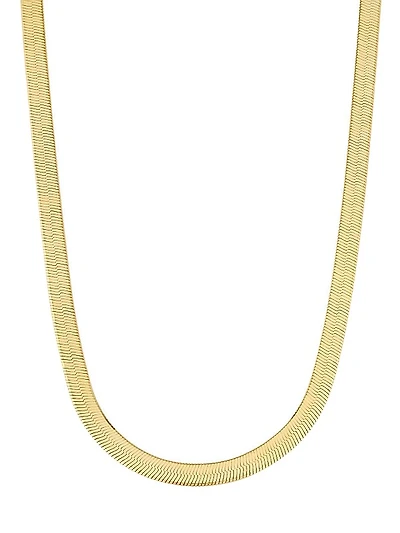 14K Yellow Gold Park Avenue Statement Herringbone Choker