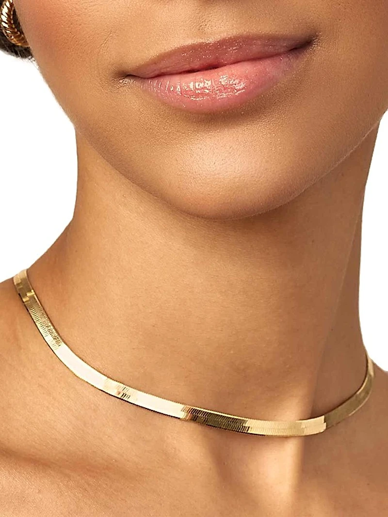 14K Yellow Gold Park Avenue Statement Herringbone Choker