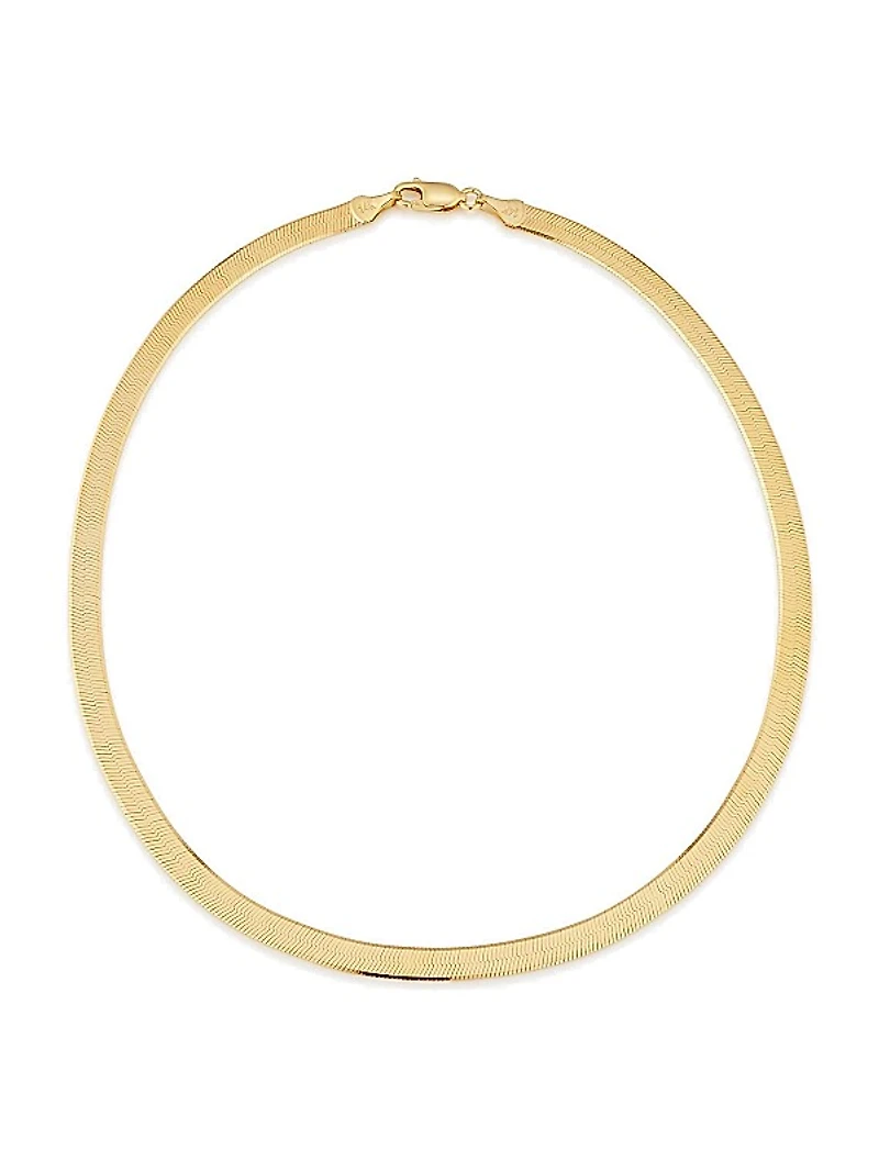 14K Yellow Gold Park Avenue Statement Herringbone Choker
