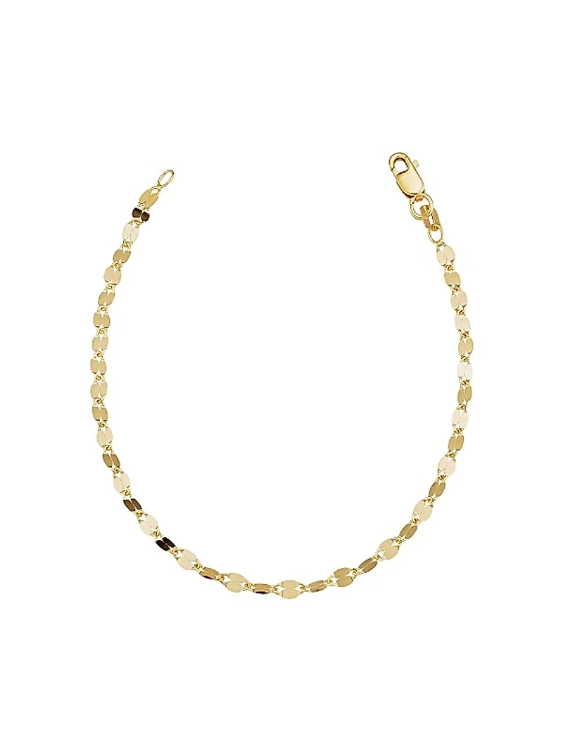 14K Yellow Gold Cabaret Chain Anklet