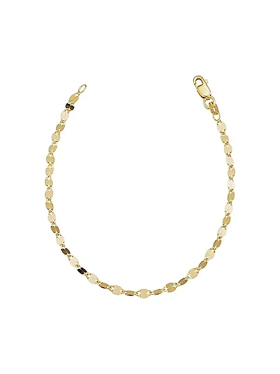 14K Yellow Gold Cabaret Chain Anklet