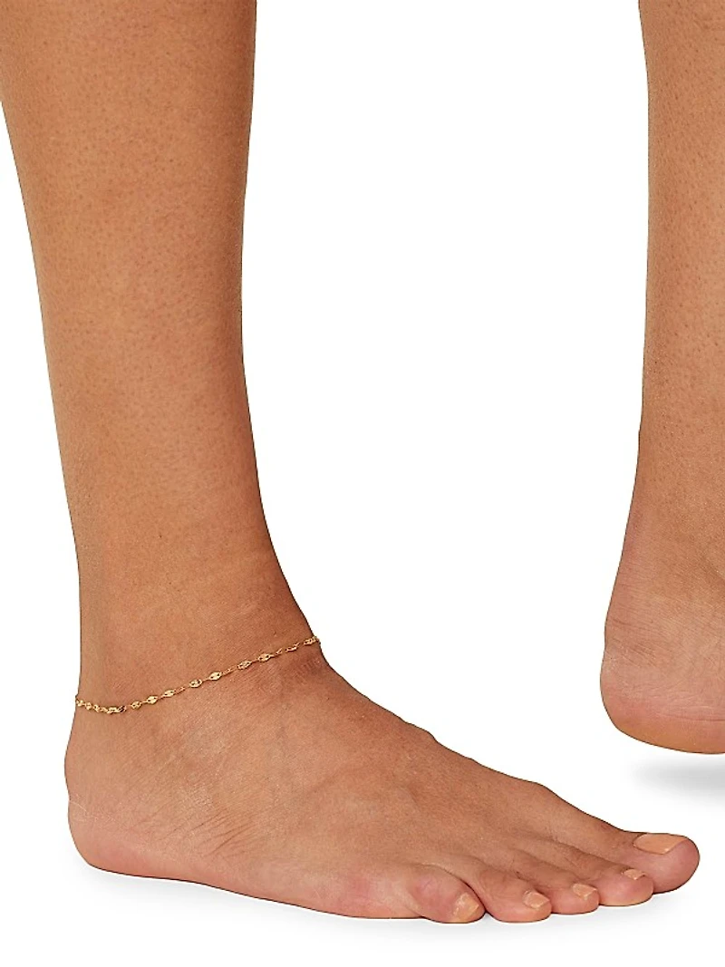 14K Yellow Gold Cabaret Chain Anklet