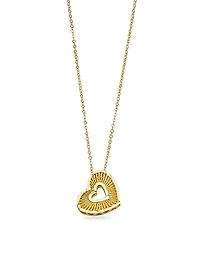 14K Yellow Gold Icon Heart Pendant Necklace