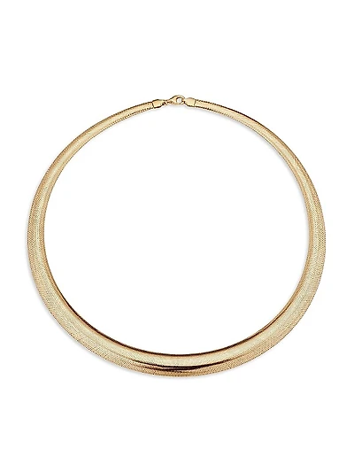 14K Yellow Gold Mesh Glamour Graduated Necklace