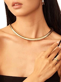 14K Yellow Gold Mesh Glamour Graduated Necklace