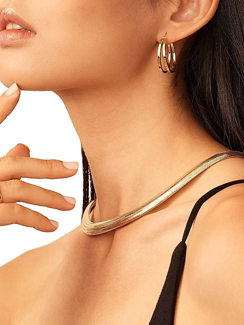 14K Yellow Gold Mesh Glamour Graduated Necklace