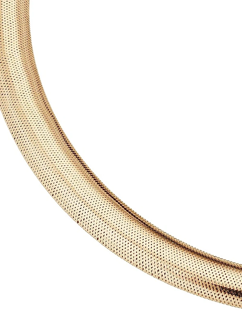 14K Yellow Gold Mesh Glamour Graduated Necklace