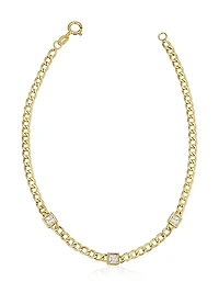 14K Yellow Gold Dazzle Me Curb Bracelet