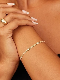 14K Yellow Gold Dazzle Me Curb Bracelet