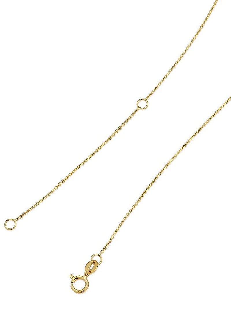 14K Yellow Gold Retro Heart Pendant Necklace