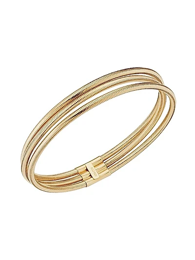 14K Yellow Gold Mesh Glamour Stack Bracelet