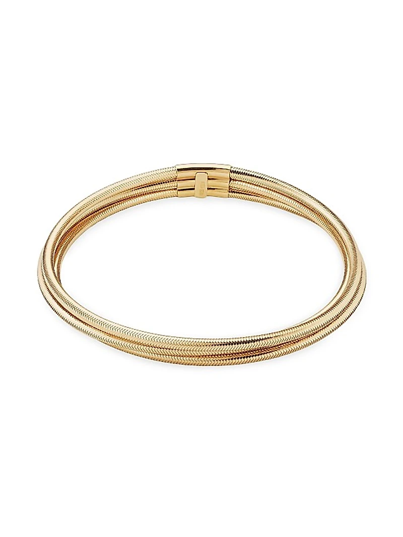 14K Yellow Gold Mesh Glamour Stack Bracelet