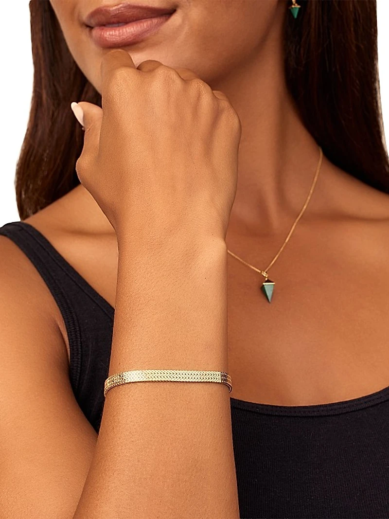 14K Yellow Gold Chevron Bracelet