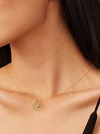 14K Yellow Gold Full Bloom Pendant Necklace