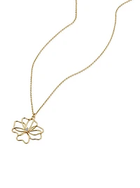 14K Yellow Gold Full Bloom Pendant Necklace