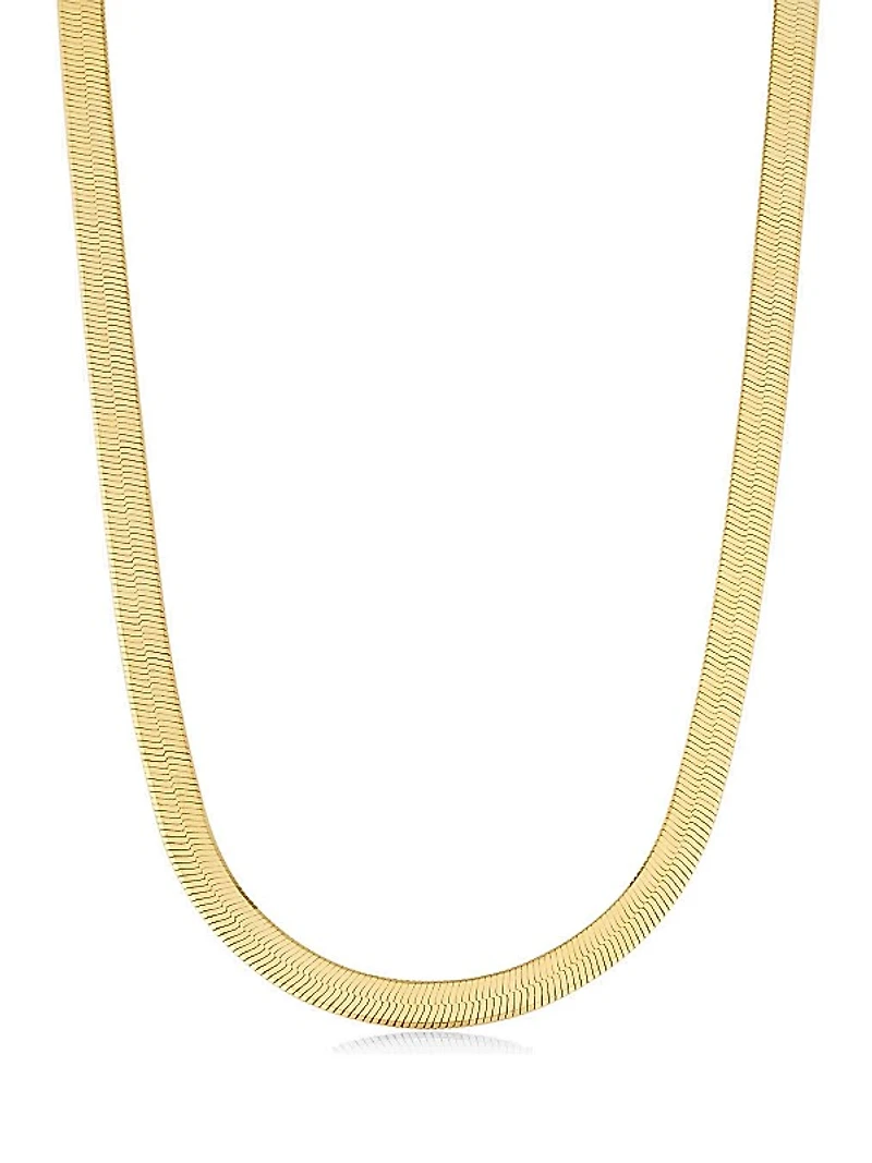 14K Yellow Gold Park Avenue Statement Herringbone Necklace