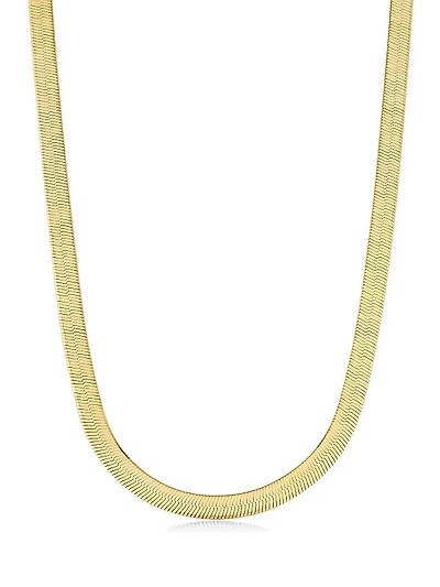 14K Yellow Gold Park Avenue Statement Herringbone Necklace