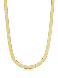 14K Yellow Gold Park Avenue Statement Herringbone Necklace