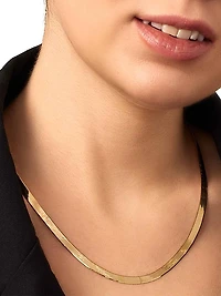 14K Yellow Gold Park Avenue Statement Herringbone Necklace