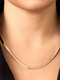 14K Yellow Gold Park Avenue Statement Herringbone Necklace