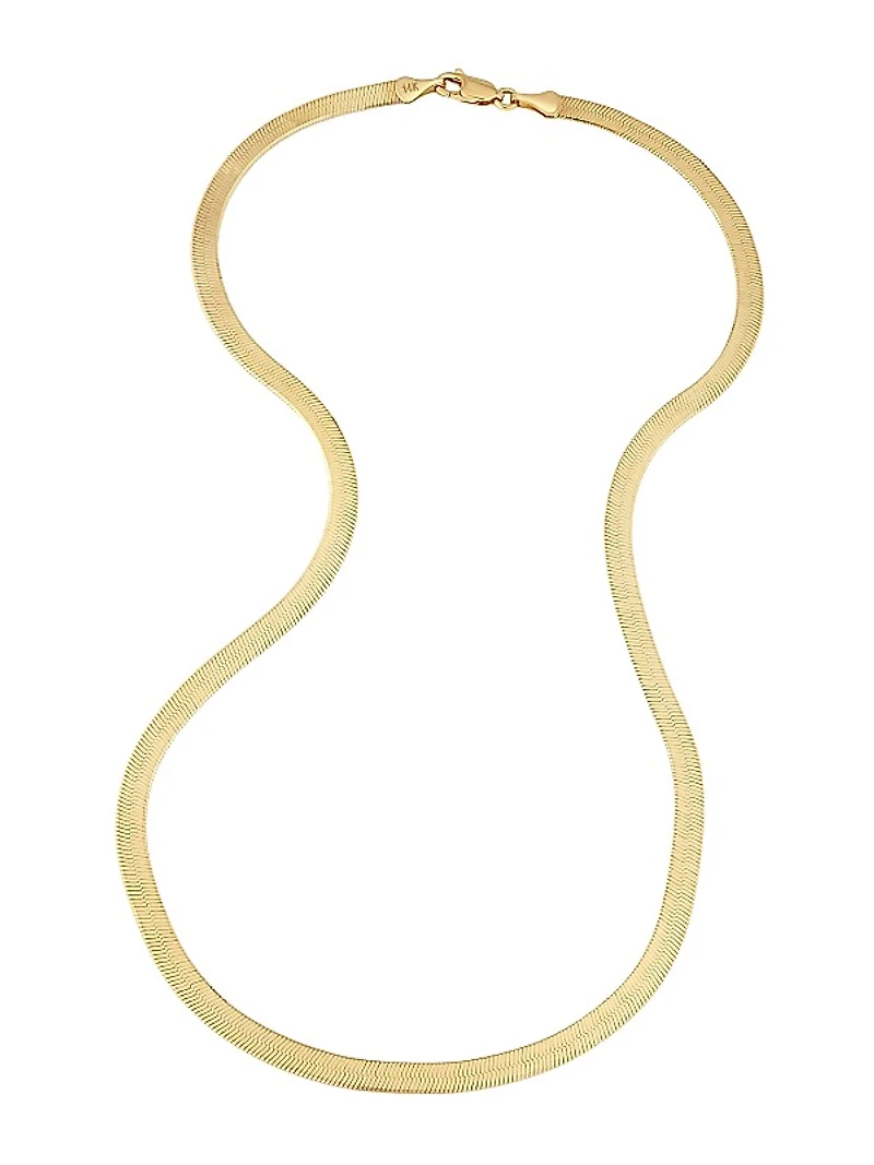 14K Yellow Gold Park Avenue Statement Herringbone Necklace