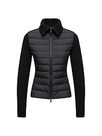 Down Filled Zip Up Cardigan Wool