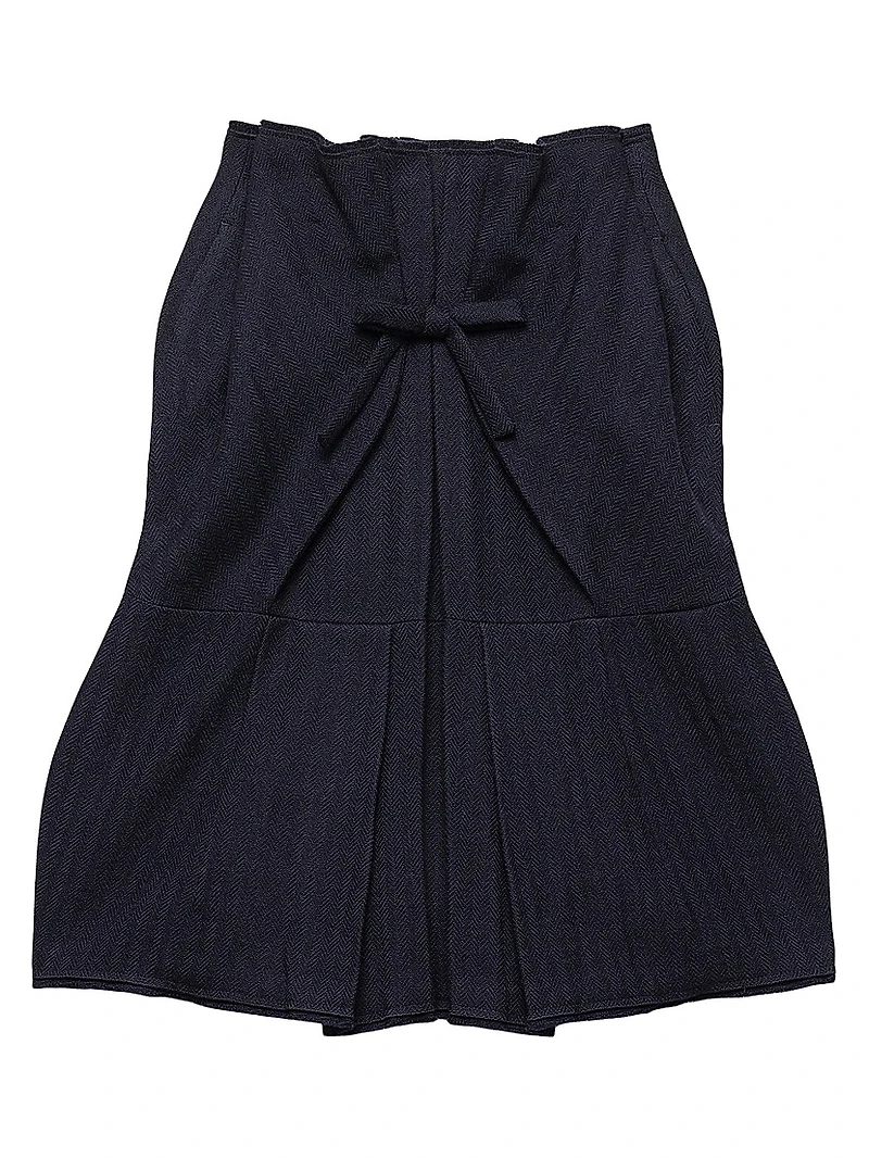 Chevron Wool Midi Skirt