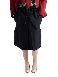 Chevron Wool Midi Skirt