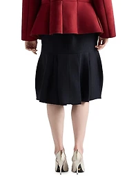 Chevron Wool Midi Skirt
