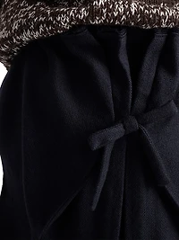 Chevron Wool Midi Skirt