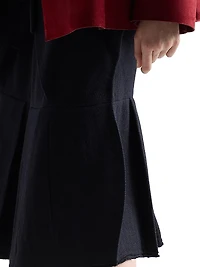 Chevron Wool Midi Skirt