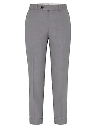 Virgin Wool and Silk Lightweight Hopsack Formal Fit Trousers