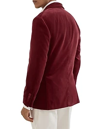 Cotton and Silk Velvet One a Half Breasted Tuxedo Jacket