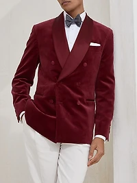 Cotton and Silk Velvet One a Half Breasted Tuxedo Jacket