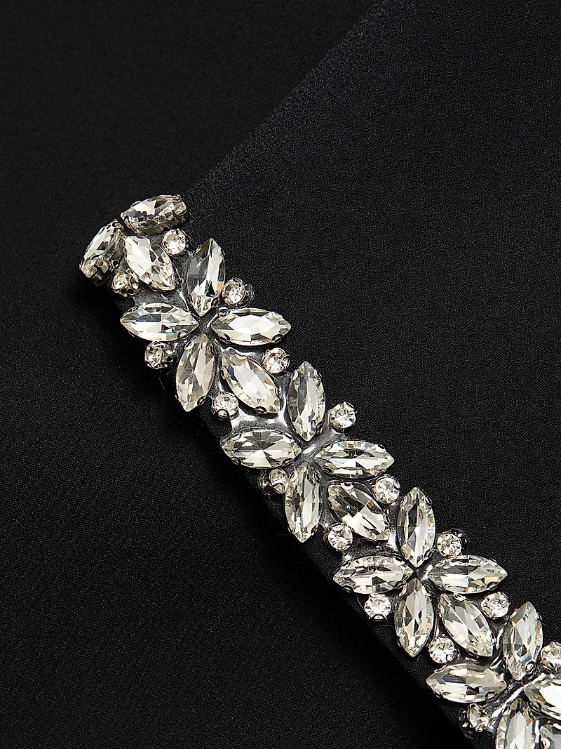 Rayna Embellished Crepe Mock Turtleneck Top