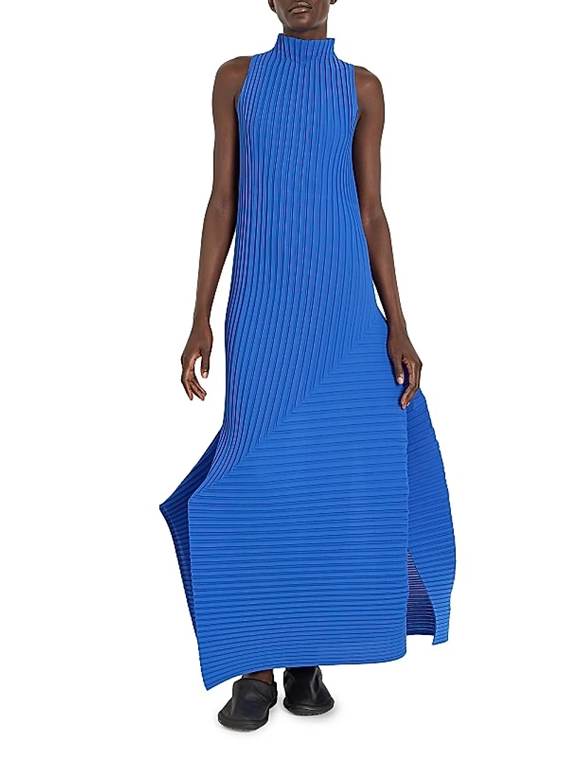 Fold Pleats Sculpted Maxi Dress